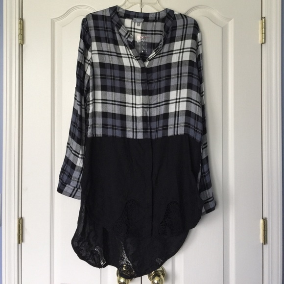 Donated - Vizio - Plaid tunic blue & black - Picture 4 of 8